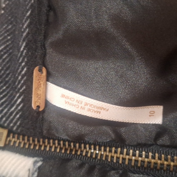 Free People Buffalo Plaid Mini Skirt Size 10 - Picture 6 of 7